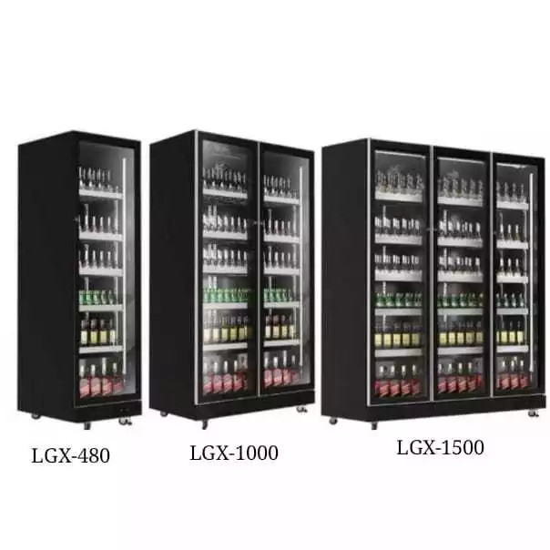 Steko Showcase 420 Liter 5 Rak Chiller Cooler Display Minuman Tanpa Bunga Es LGX 480