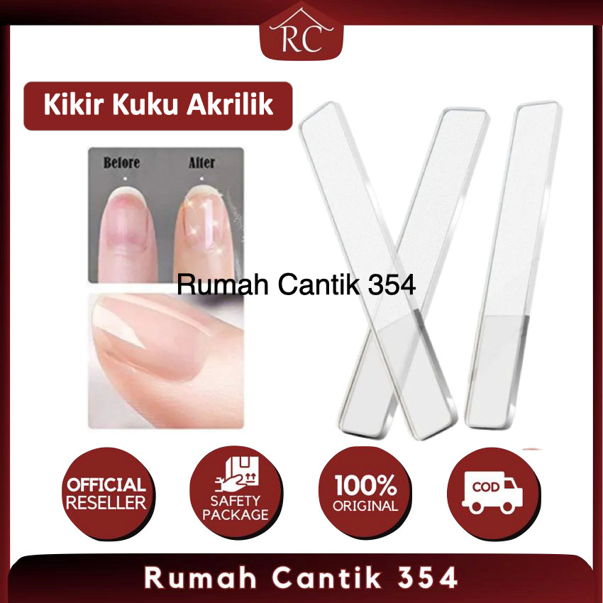 GRATIS BOX Kikir Kuku Kaca akrilik Nano Glass Bening Mengkilapkan Kuku Alat Kecantikan Alat Amplas k