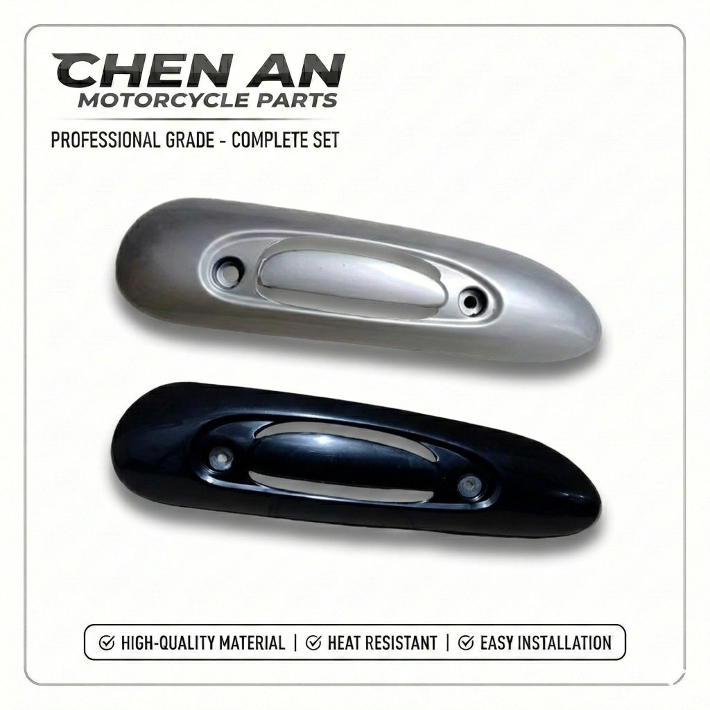 cover knalpot tutup knalpot scoopy fi lama k16 2013 2014 2015 2016 silver dan hitam non original