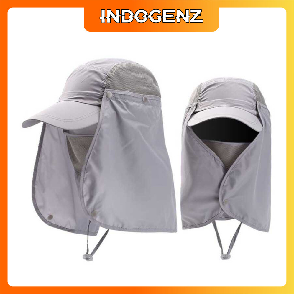 Topi Mancing Outdoor Camping Gunung Berkebun Topi Pria Impor Jepang Anti UV Panas