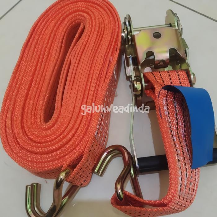 Tali Pengikat Ratchet Tie Down 8-10 Meter Trek Belt 10 Ton Tali Sound Tali Barang Track Webbing Carg