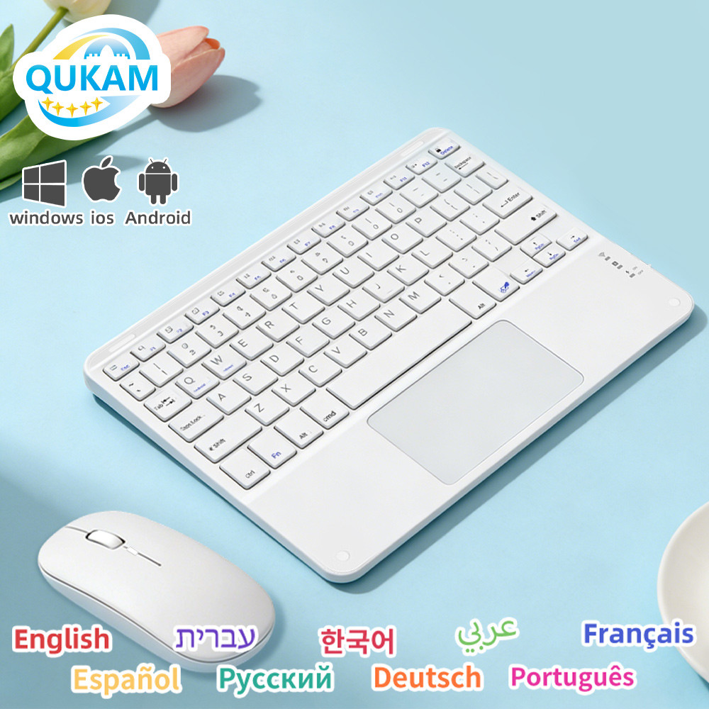 New 10in Bluetooth Tou Keyboard With Mouse For Android IOS Windows iPad Huawei Xiaomi Tablet Phone P