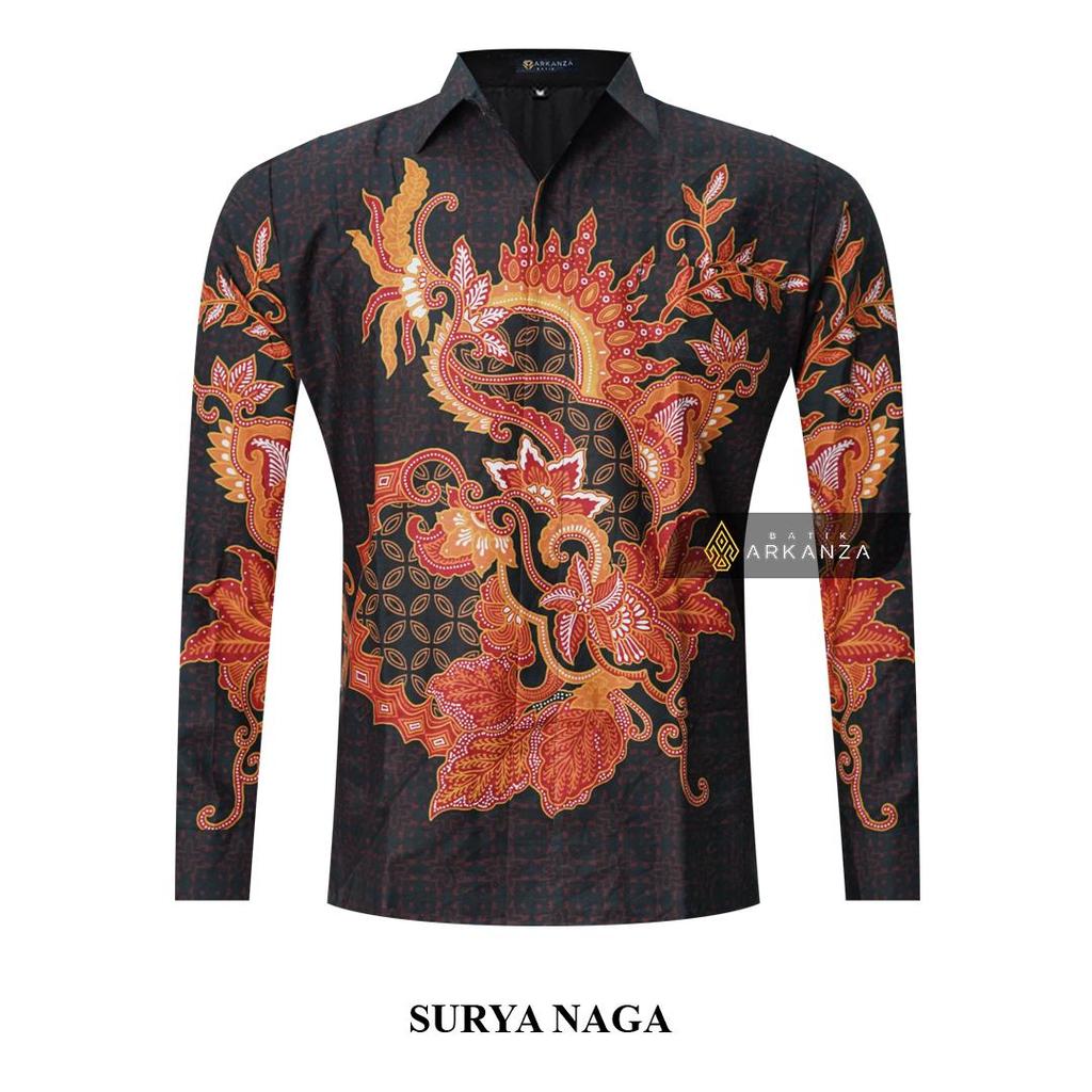 Kemeja Batik Slimfit Motif Surya Naga Lapis Furing Katun BATIK ARKANZA