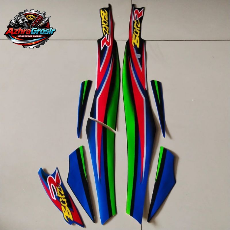 Striping Kawasaki Blitz R BlitzR biru stiker Lis body motor standar