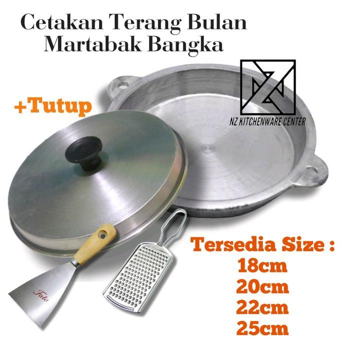 Paket Cetakan Loyang Terang Bulan Martabak Bangka Plus Tutup - Ukuran, Diameter 18cm