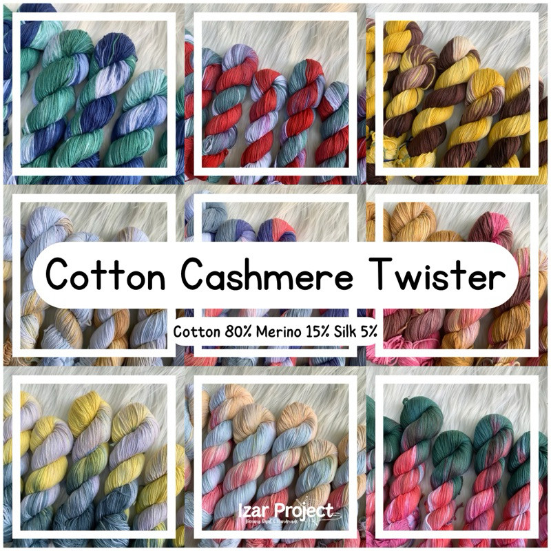 Benang Cotton Cashmere Twister Ombre Handdyed/ Benang Rajut Katun Kashmere / Benang Cotton Twister