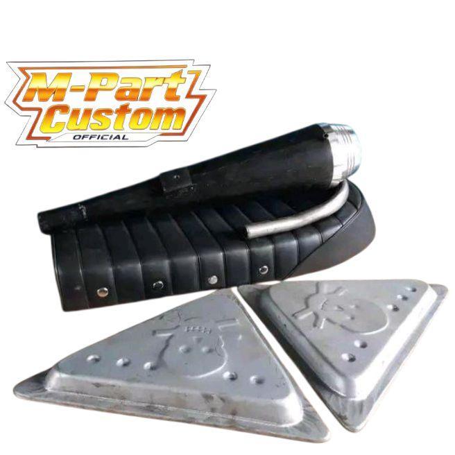 [GM] knalpot japstyle dan jok + box aki motor custom castem klasik classic MOTOR CUSTOM