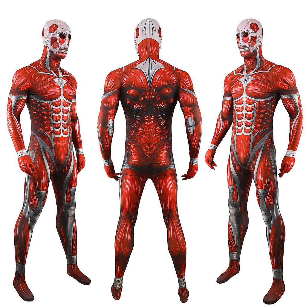 Attack On Man Titan Cosplay Costume Superhero 3D Printed Bodysuit Spandex Outfits Titan Boys Hallowe