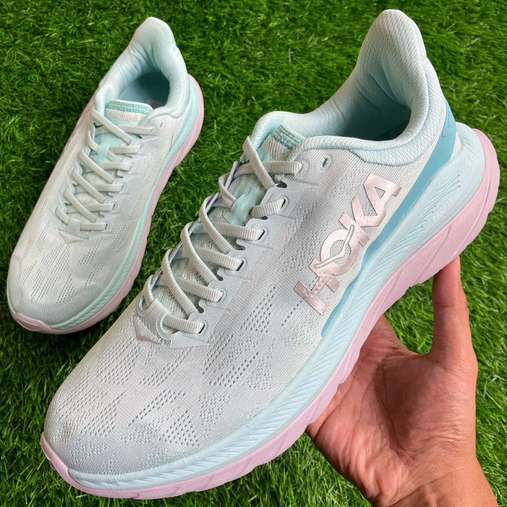 HOKA One One Mach 4 Blue Glass Coastal running shoes ukuran 44