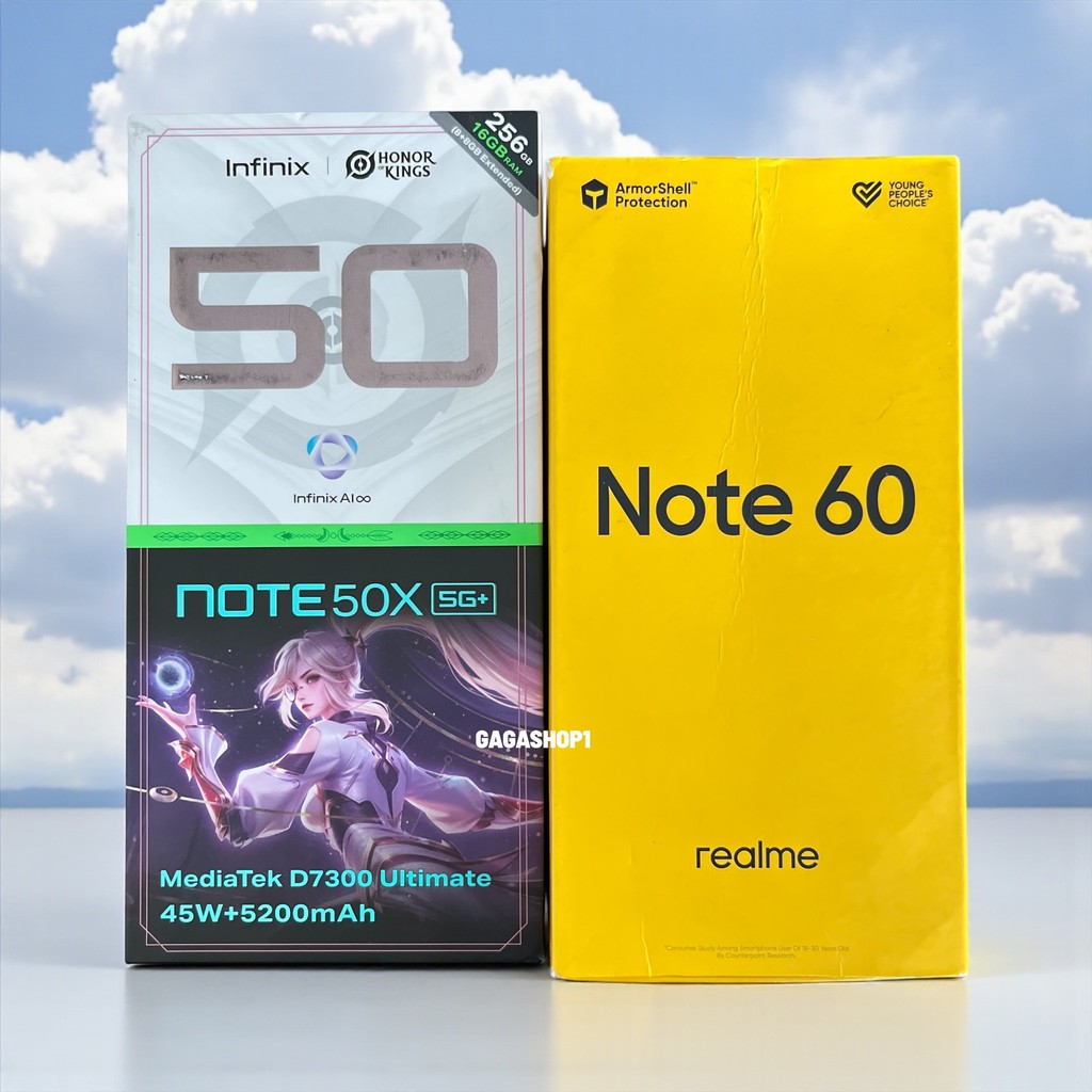 Second Infinix Note 50X 5G 8/256Gb & Second Realme Note 60 4/64Gb Mulus Fulset Seseuai Gambar