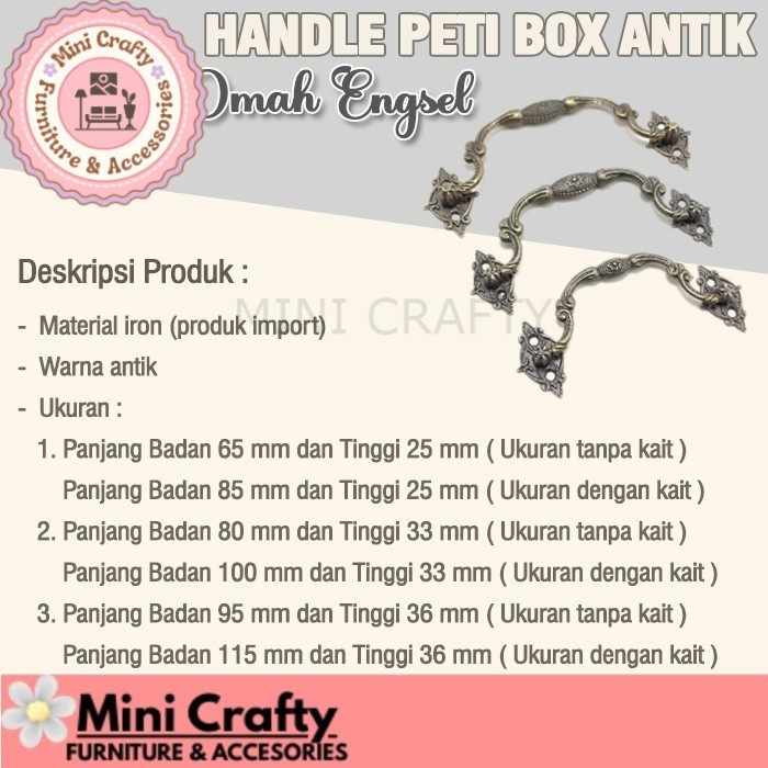 Handle Lemari Antik Besi Tarikan Laci Gagang Pintu Lemari - Mini Crafty