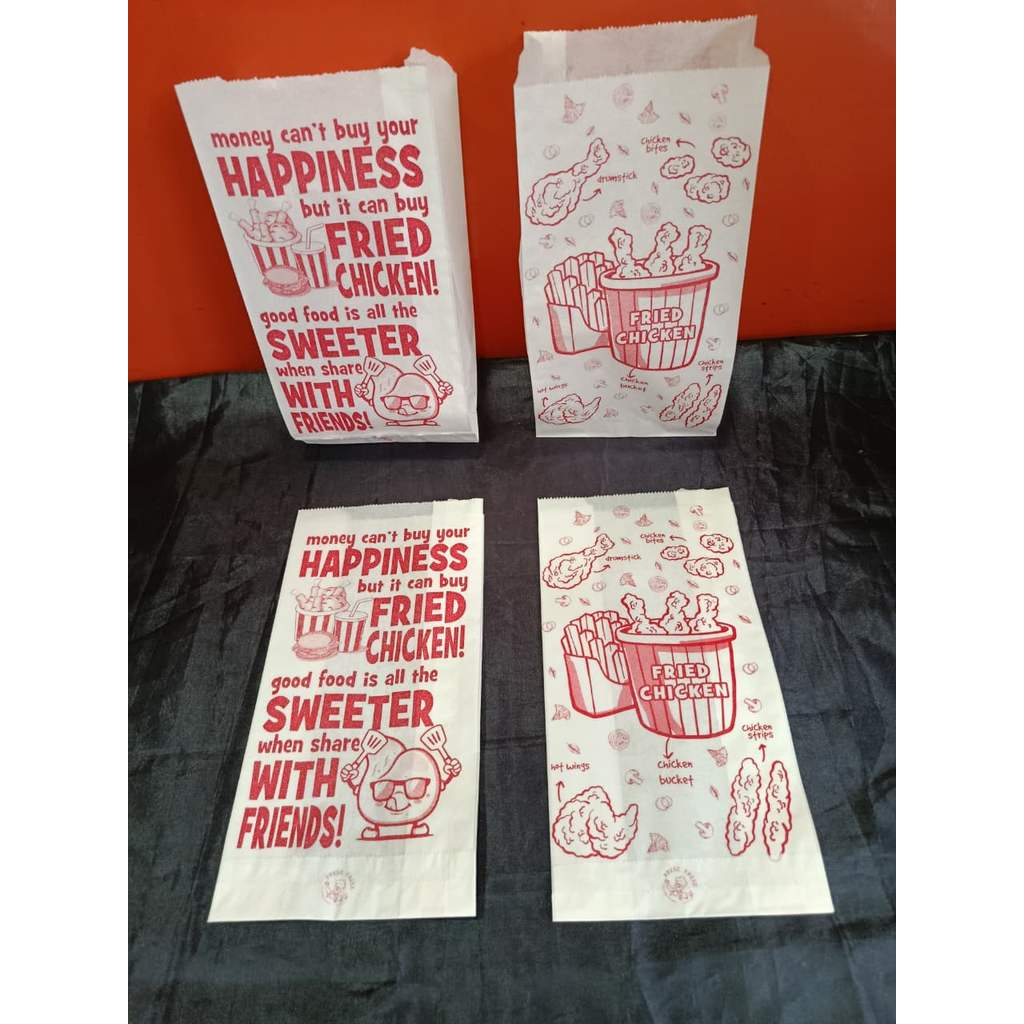 PAPER BAG SACHEL PUTIH 12 X 23 MOTIF FRESZ ISI 10 PCS