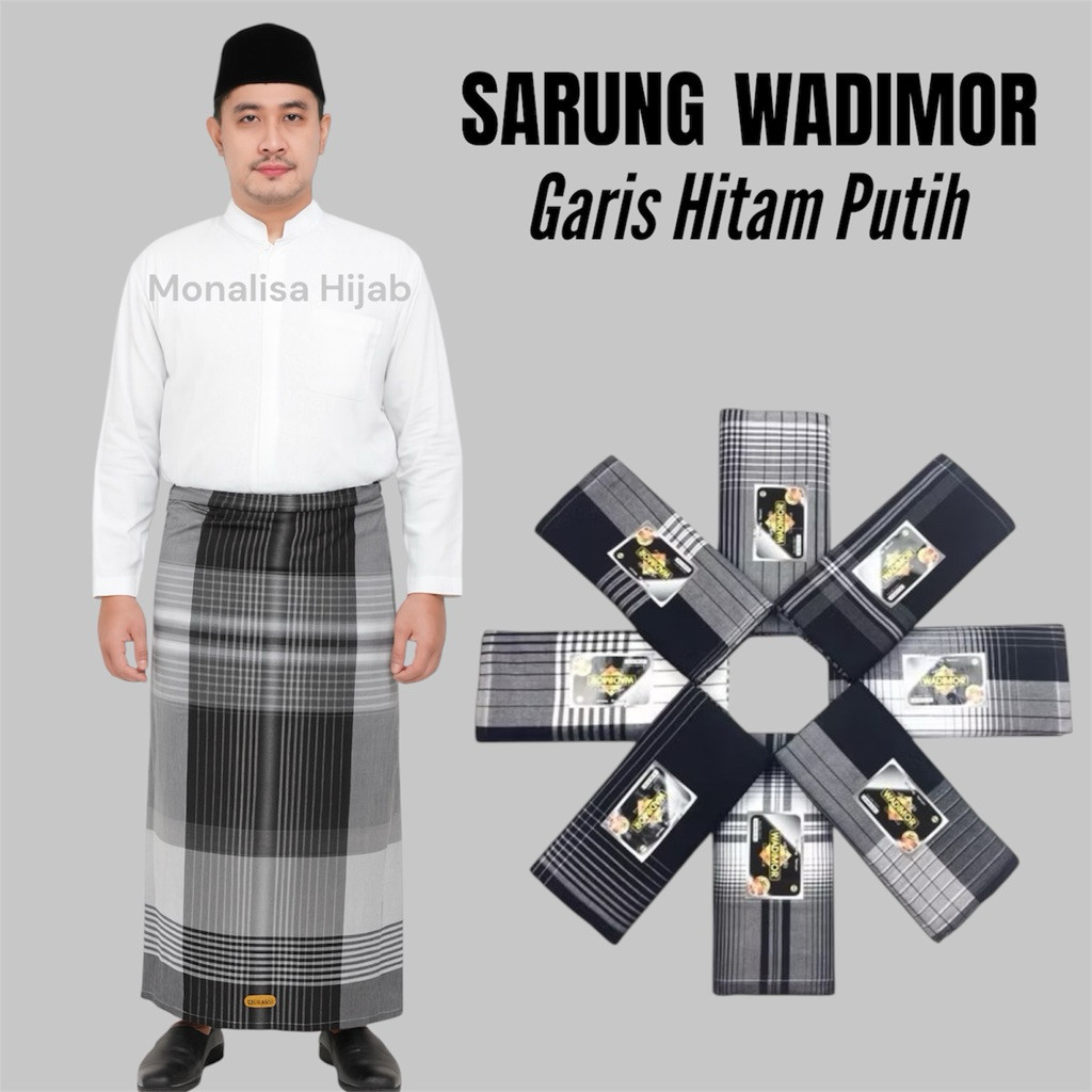 Sarung Wadimor Hitam Putih | Sarung Wadimor Corak