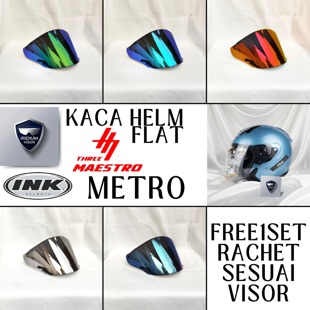 Kaca Helm INK METRO metro2 Visor Helmet FLAT free Rachet Three maestro iridium murah tm2