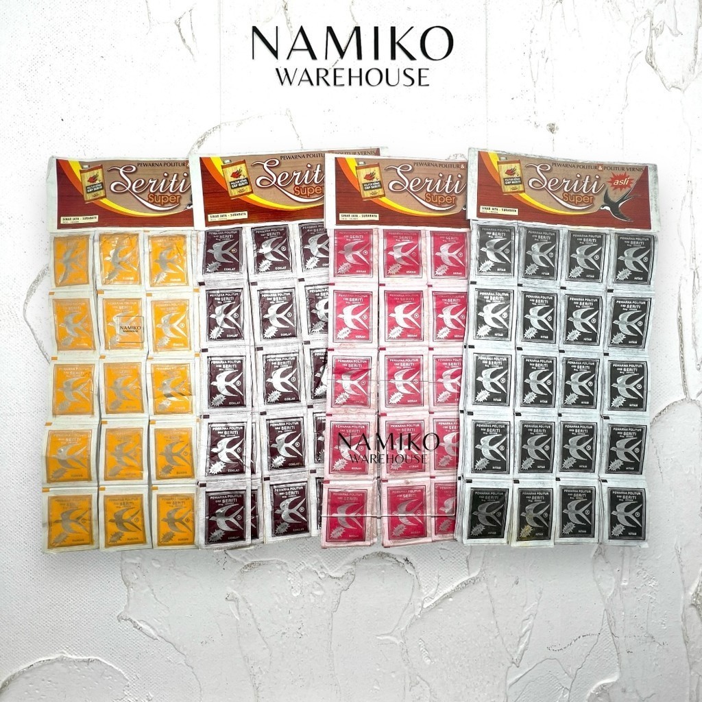 GROSIR Bahan Pewarna Politur kayu Hitam Kuning Coklat Merah ISI 100 pcs