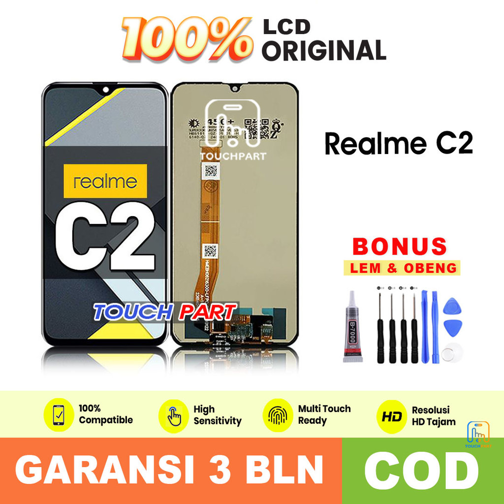 LCD Realme C2 Original Touchscreen Fullset COD