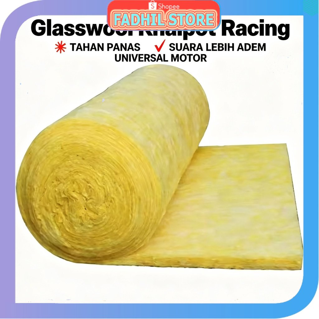 Glasswool Knalpot Racing Kuning – Peredam Suara Motor Tahan Panas Universal