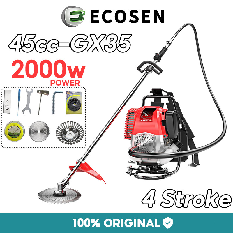 Fullset Lengkap Mesin Pemotong Rumput Brush Cutter Potong Rumput ECOSEN Mesin Potong Rumput Gendong 