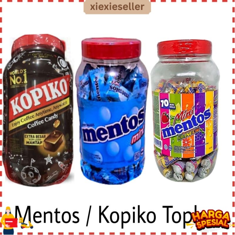 TERLARIS Kopiko Mentos Rainbow Mentos mint Toples XXS