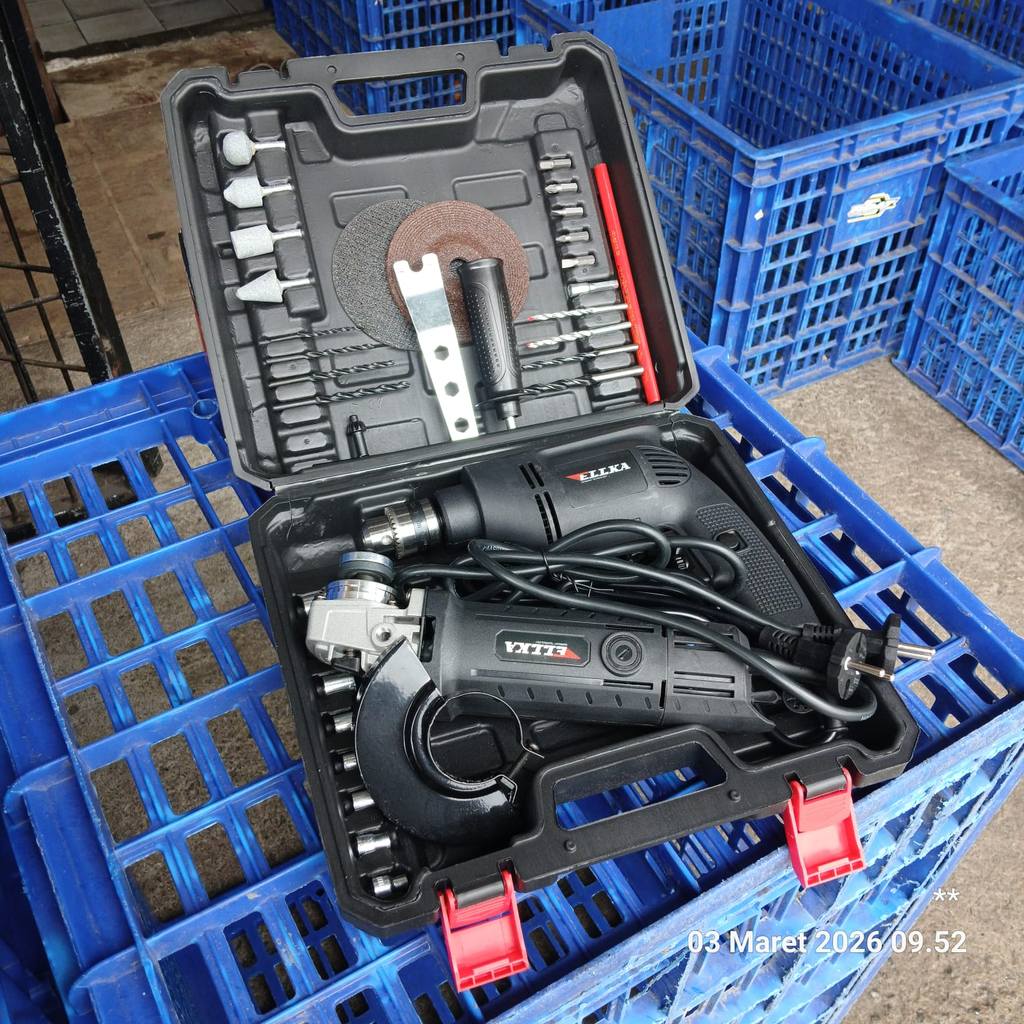 PAKET gerinda dan Bor /  gerinda mailtank / bor mailtank 10mm / bor gerinda set koper