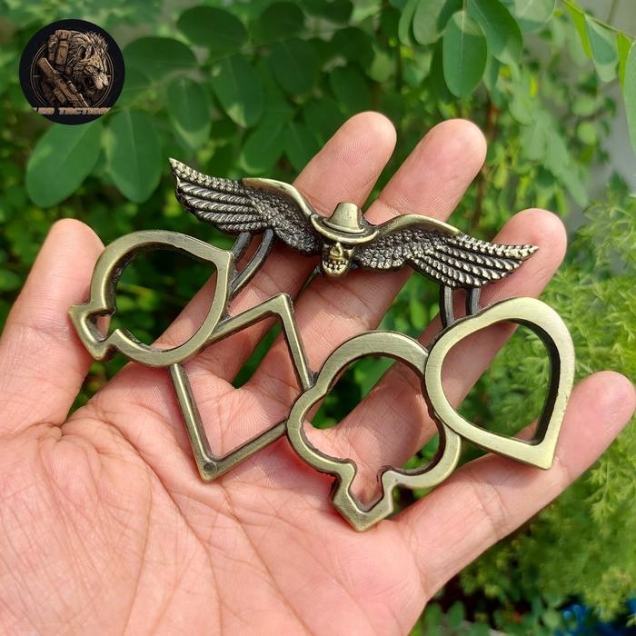 perkakas multifungsi Knuckle tinju besi pelindung bela diri kerling card