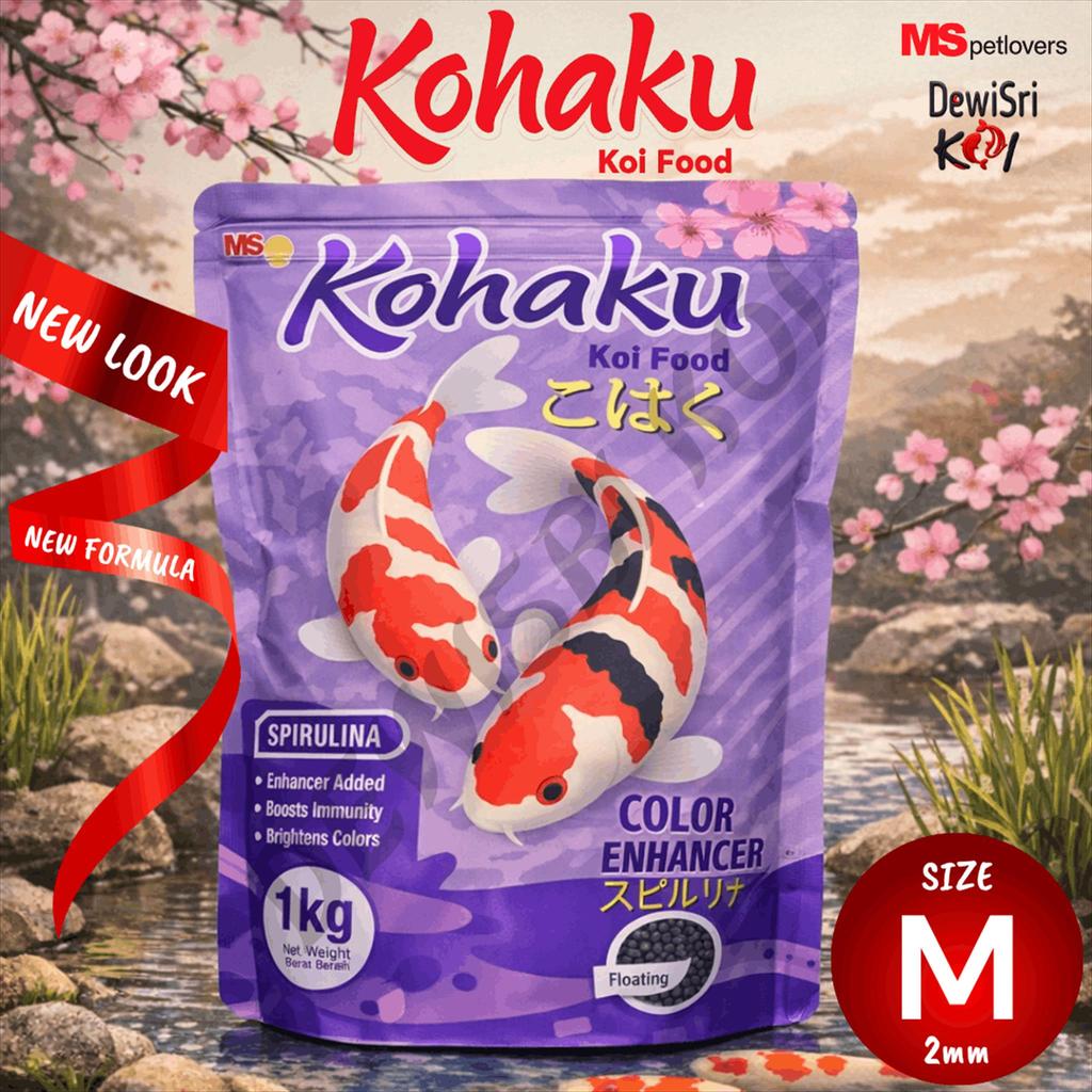 Pakan Ikan Koi KOHAKU 1Kg Medium – Spirulina Color Enhancer, Cepat Besar Dan Warna Cerah