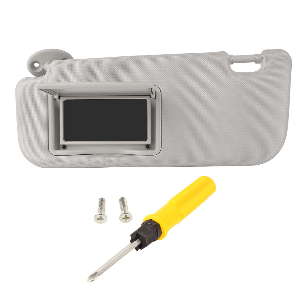 Car Sun Visor Left Driver Side Gray High Hardness Sun Visor with Vanity Mirror Car Sun Visor PVC Car