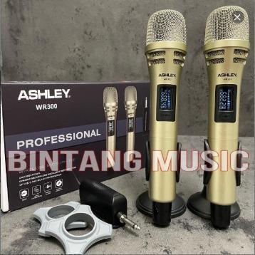Mic wireless ashley wr300 original free busa ASHLEY WR 300 microphone HITAM - HITAM