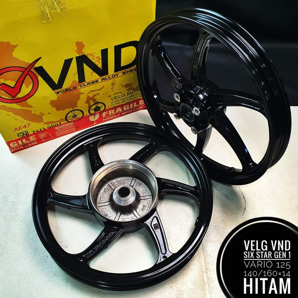 Velg VND Six Star Gen 1 Vario 125 All Series/ Vario 150 Old Gold/Hitam/putih
