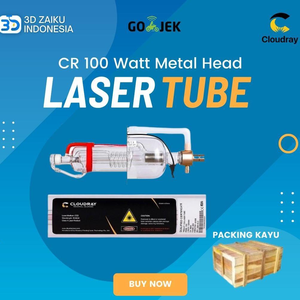 CloudRay CO2 Laser Tube Tabung Laser CR 100 Watt 100W Metal Head