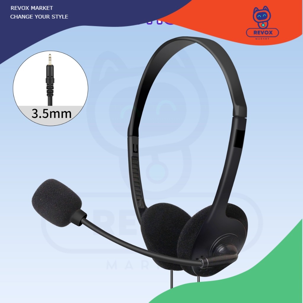 Siborie H1 Headset Gaming Headset dengan Mikrofon Kabel Jack 3,5 MM Tersedia untuk Kartu Suara | REV