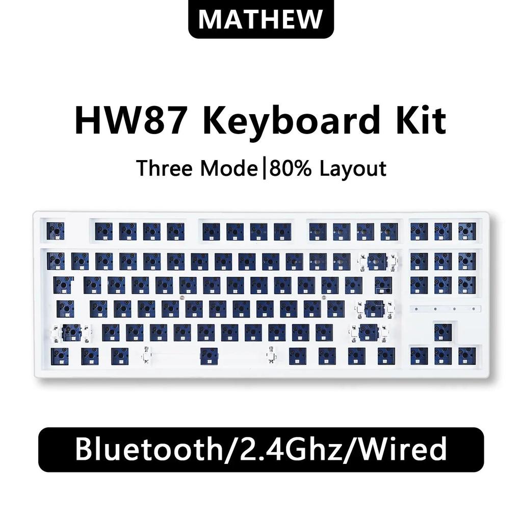 MATHEW HW87 Wireless Gaming Keyboard Kit 75% Meanical Keyboard TKL RGB Customized Keyboard Kit Hot-S