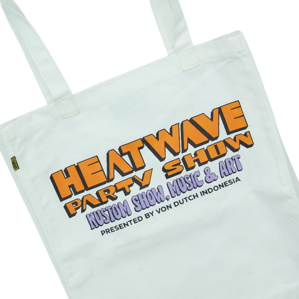 Von Dutch &  Heat Wave Collaboration Tote Bag HW04 Broken White