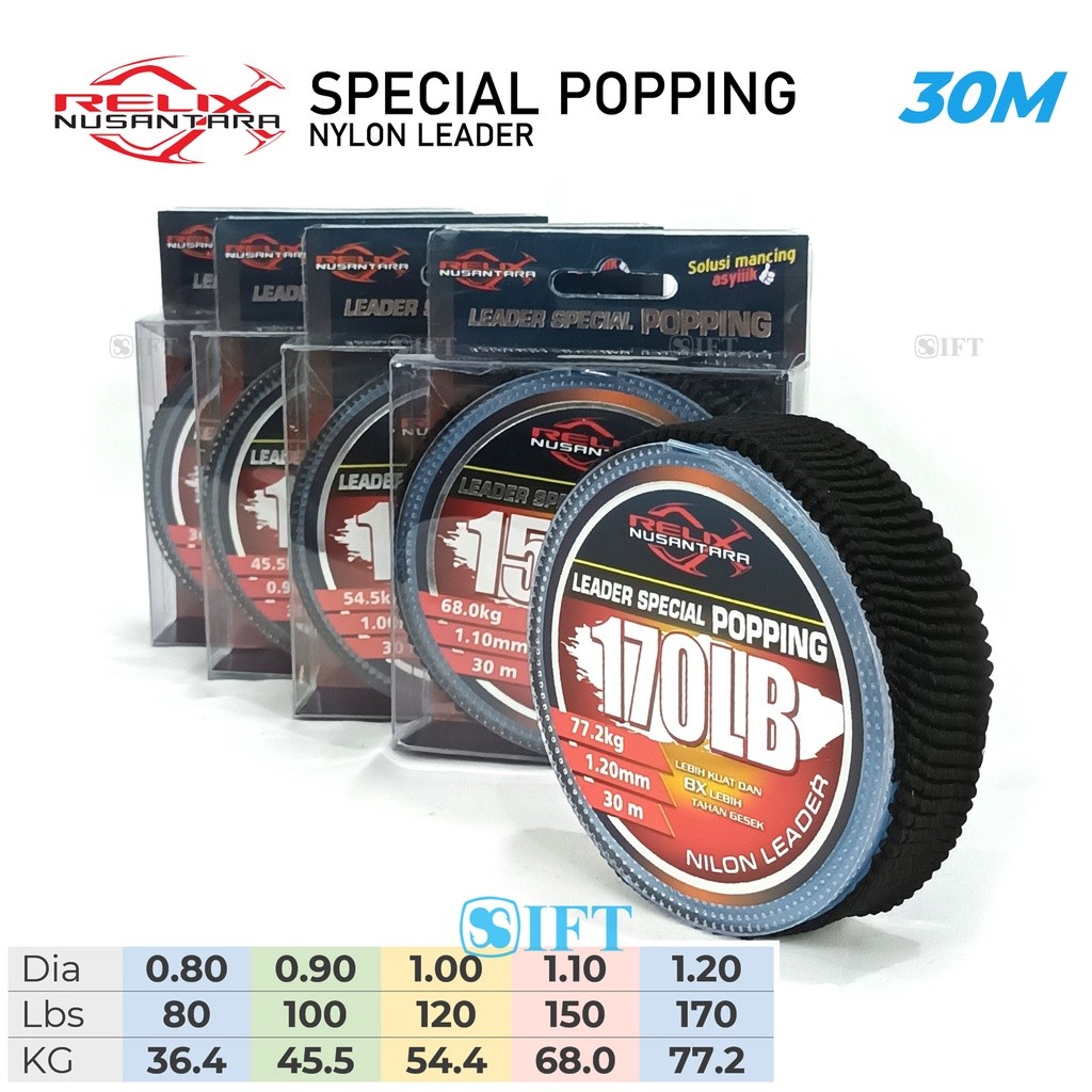Senar Leader Relix Nusantara SPECIAL POPPING 30M | Laut |  Store IFT Pancing