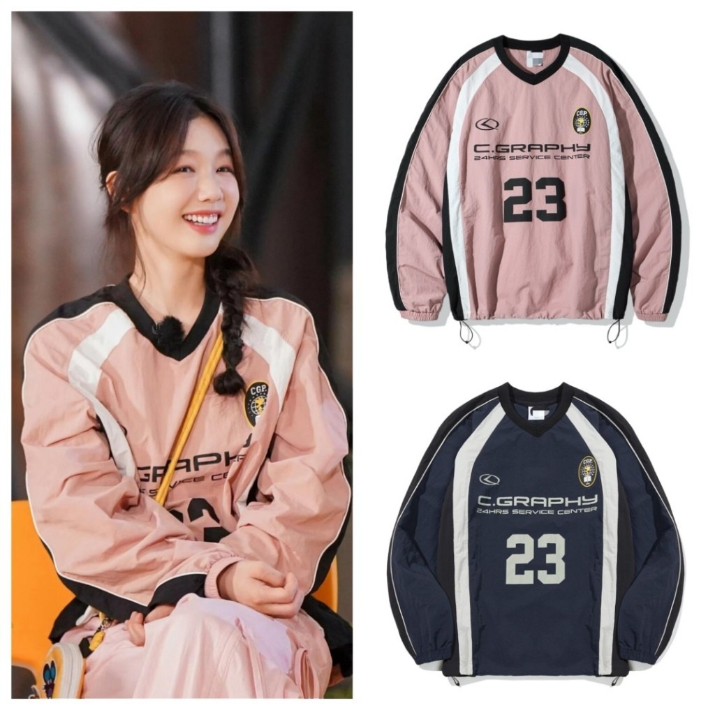 CGP merek fashion Korea CodeGraphy atasan kasual lengan panjang gaya Amerika retro