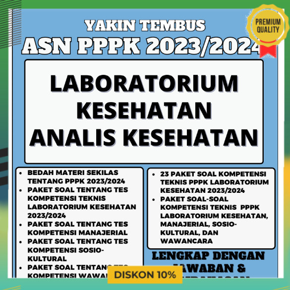 YAKIN TEMBUS ASN PPPK 2023/2024 LABOTORIUM KESEHATAN ANALIS KESEHATAN IDO244 AKADEMI CPNS