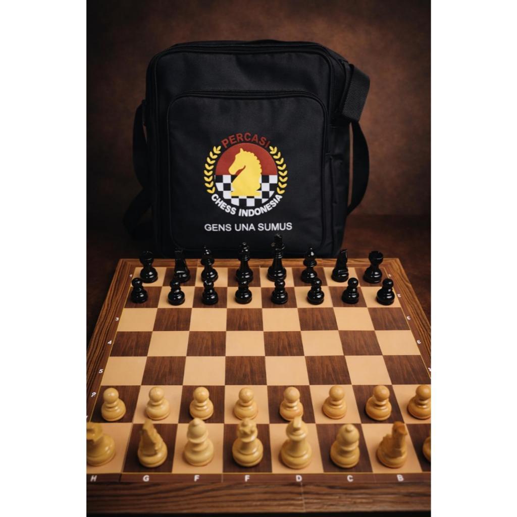 Fun Hobi Store Papan Catur Standar Internasional Lipat 4 Full Serat - Papan Catur Lipat 4 Premium Ba