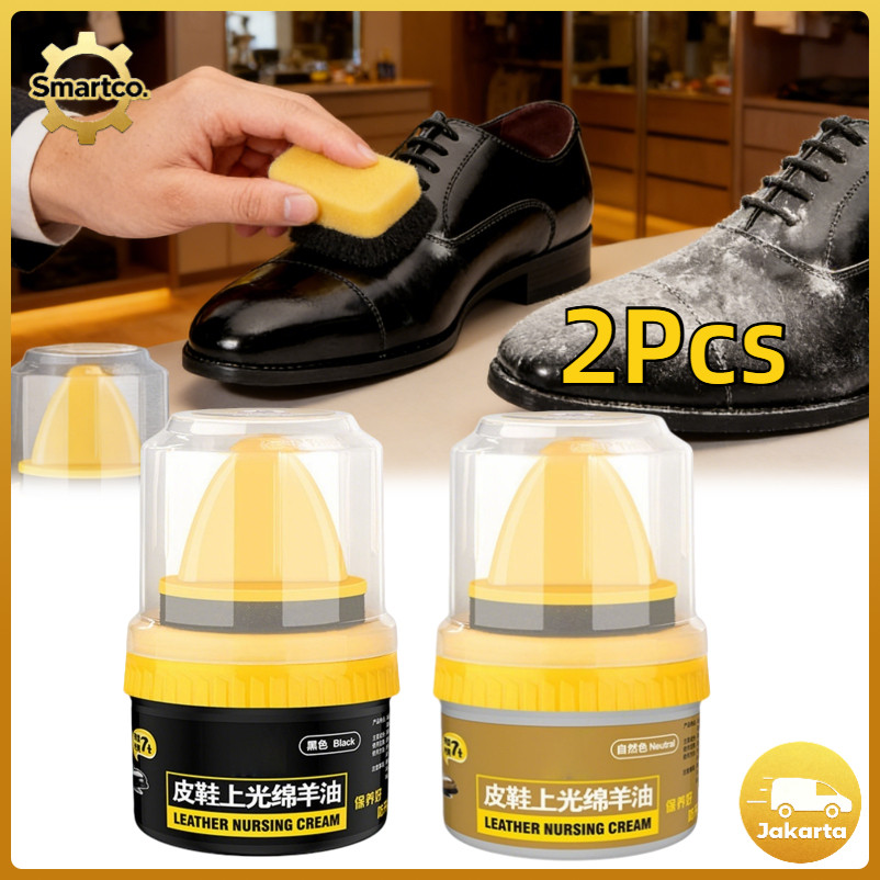 2Pcs Cream Semir Sepatu Jaket Sofa Kulit Tas Pelindung Perawatan Anti Air/Cream Semir Sepatu Kulit P