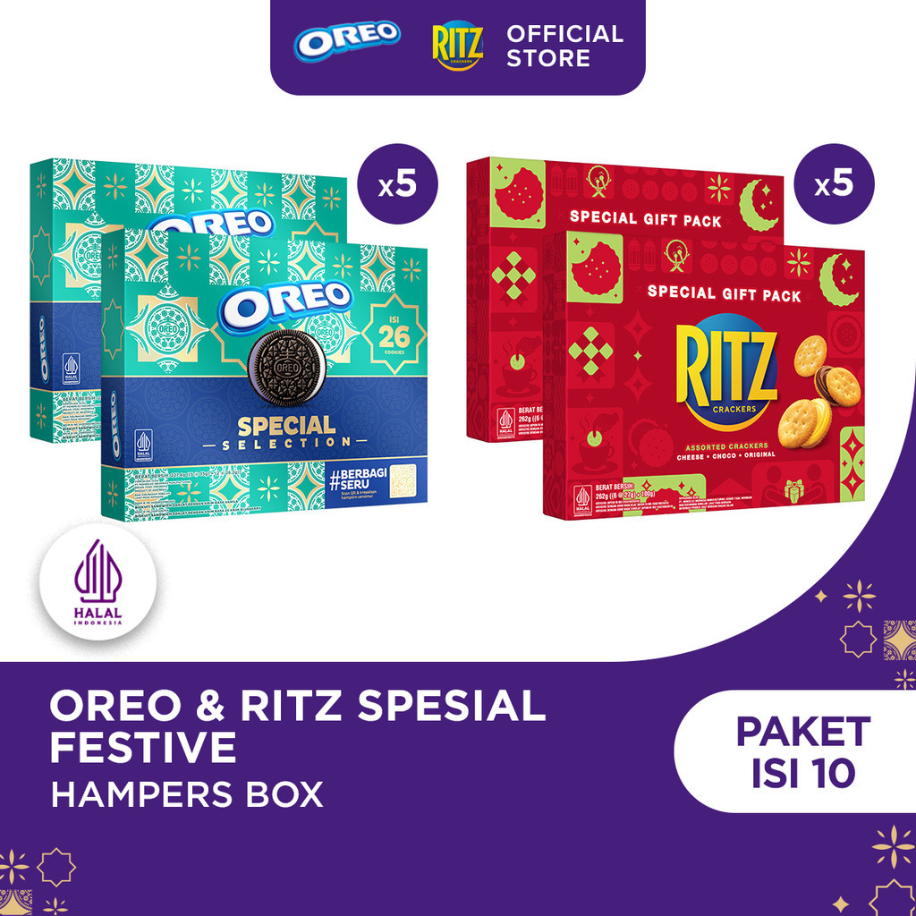 Bundle Hampers Lebaran Isi 10 | Oreo Special Selection & Ritz Special Gift Pack, Parsel Lebaran Gift
