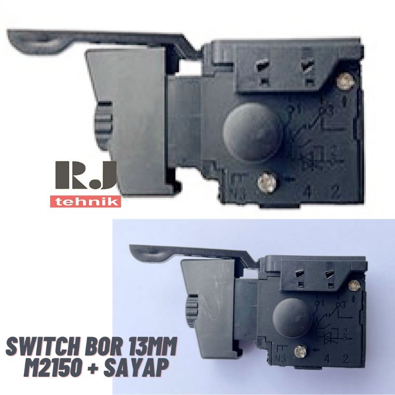 Switch Saklar Skakel Bor 13mm Bolak Balik + Sayap Spare Part Bor M2150 Impact Drill Mollar