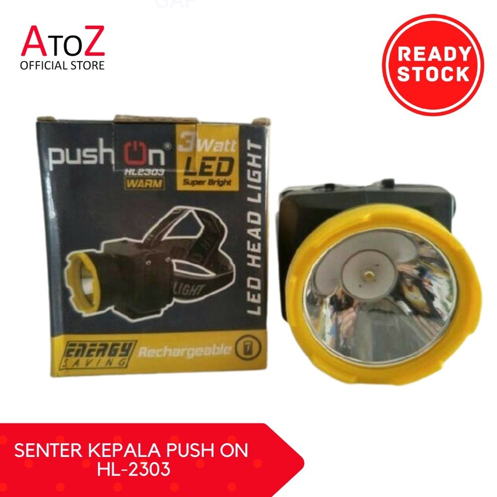 SENTER KEPALA PUSH ON HL-2303 - Headlight Berkualitas