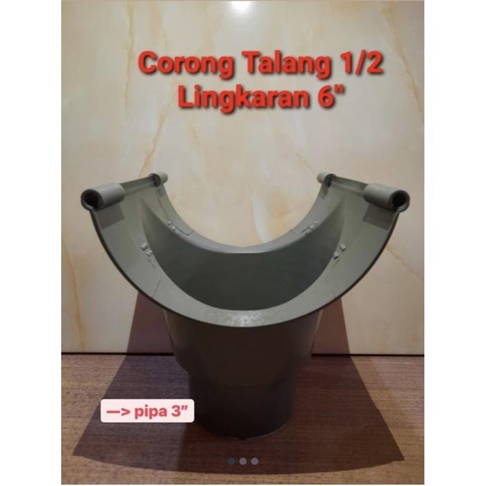 Bocoran / Corong Talang Air Setengah Lingkaran PVC 6" Inch / RG 6