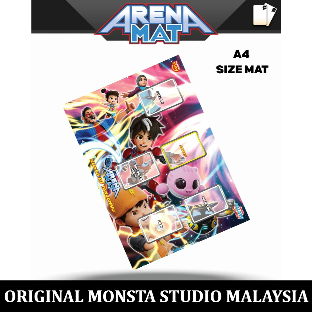Karpet Tikar Permainan kartu boboiboy Monsta Galaxy Card Arena Mat Power Sphera Universe Mechamato m