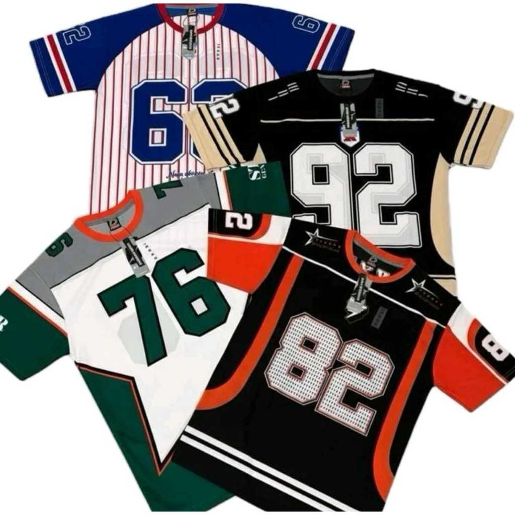 100 Ribu Dapat 4 | Jersey Dry Fit Motif Angka Vintage Soccer Baseball Original Pria Wanita Unisex