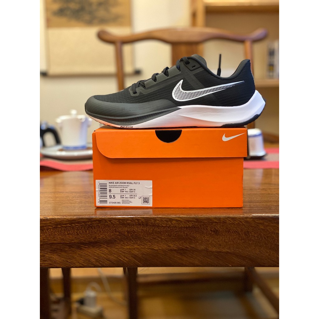 N1K3 A1R ZOOM RIVAL FLY 3 Sepatu kasual sepatu olahraga kelas atas hitam dan putih