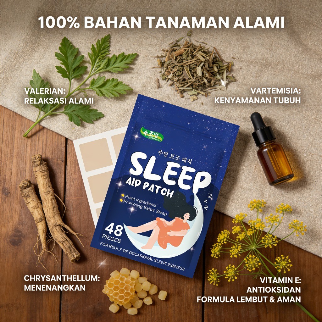 Suchodam Sleep Aid Patch Tempel Bantu Tidur Ekstrak Valerian Artemisia 48 Pcs LY31806