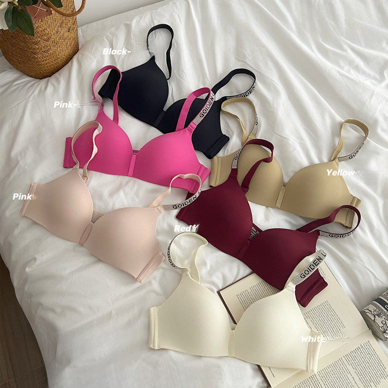 Aura Intim Bra tanpa jahitan, model push-up, bra cup segitiga tipis untuk payudara kecil