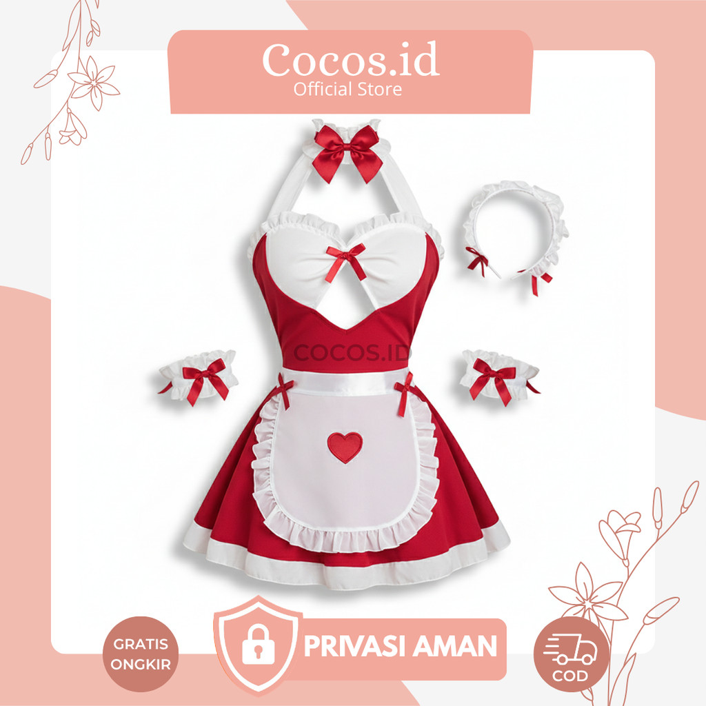Cocos CCS07 Cosplay Pelayan  Maid Baju Kostum Kosplay Waiters Wanita Sexy Dewasa Kostum Uniform Maid
