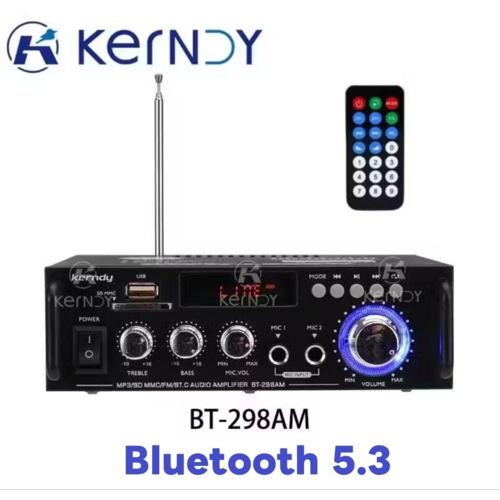 Amplifier BT-298A Bluetooth EQ Audio Amplifier Karaoke Home Theater FM Radio 600W KERNDY amplifier B