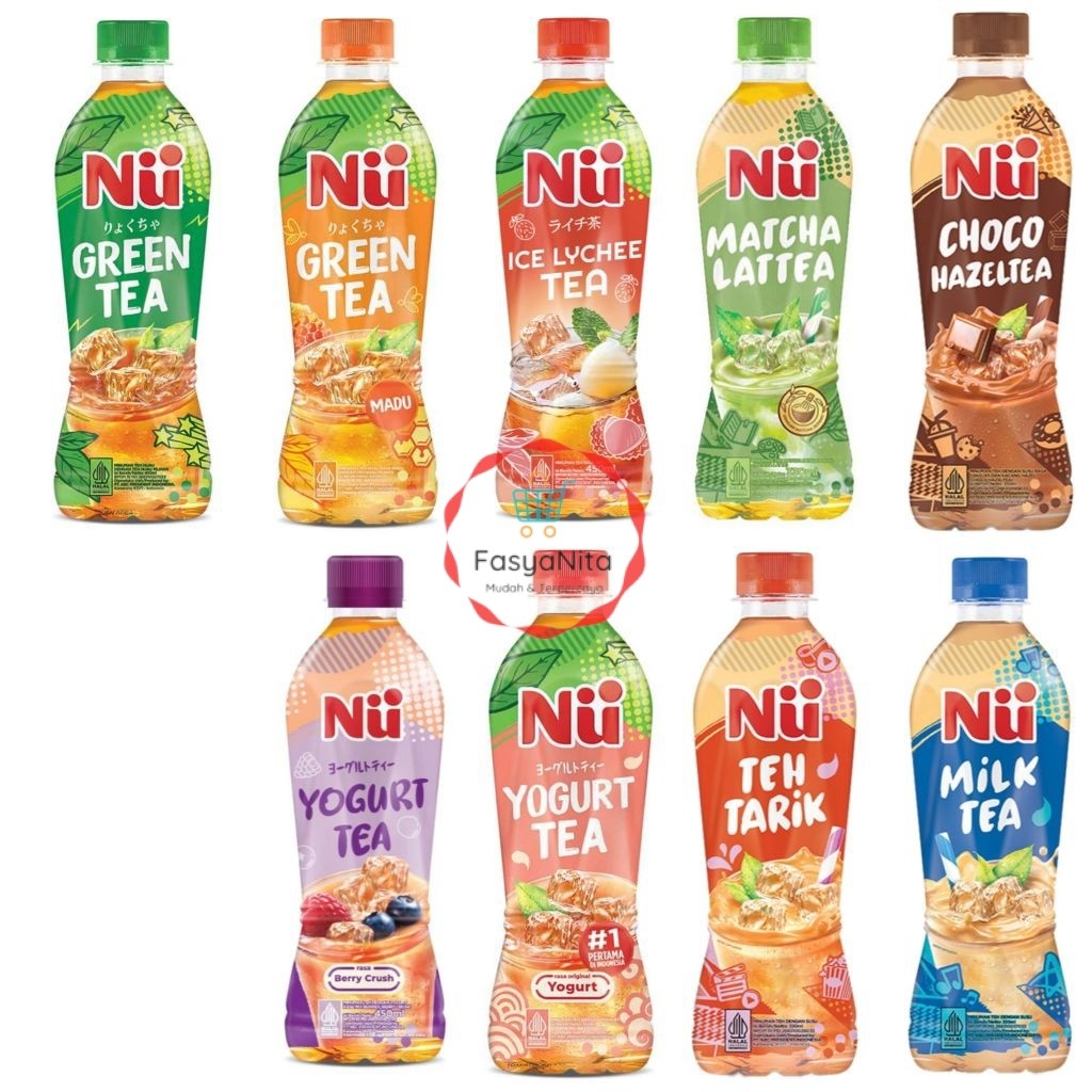 (instant saja) NU Aneka minuman Green Tea Madu gula batu yogurt milk tea tarik choco hazeltea baru l